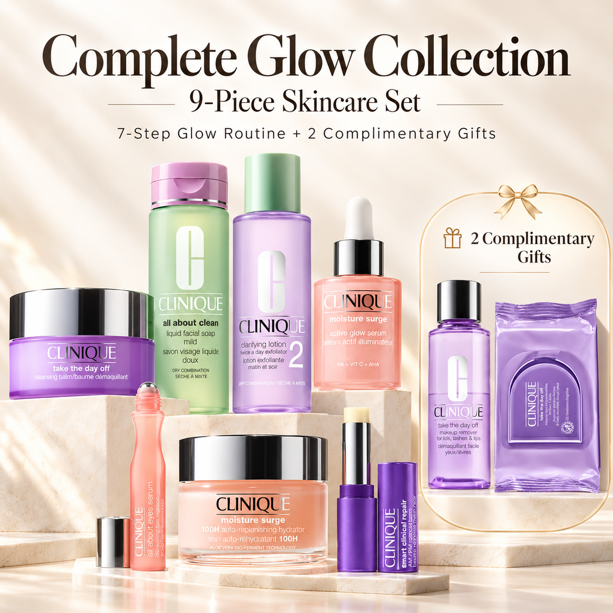 Complete Glow Collection | 9-Piece Skincare Set — 7-Step Glow Routine + 2 Complimentary Gifts