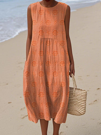 Bianca | Printed Long Dress with Tummy Coverage