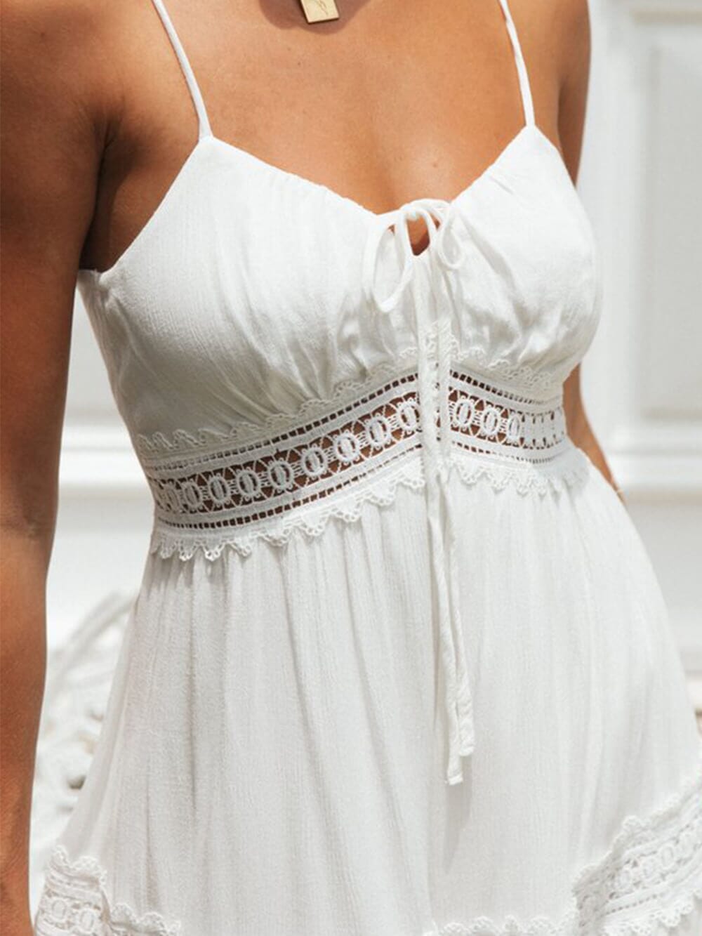 Barbara | Lace Midi Dress with Straps