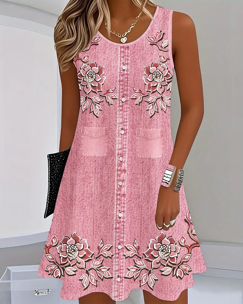 Charley | Sleeveless Denim-Look Dress