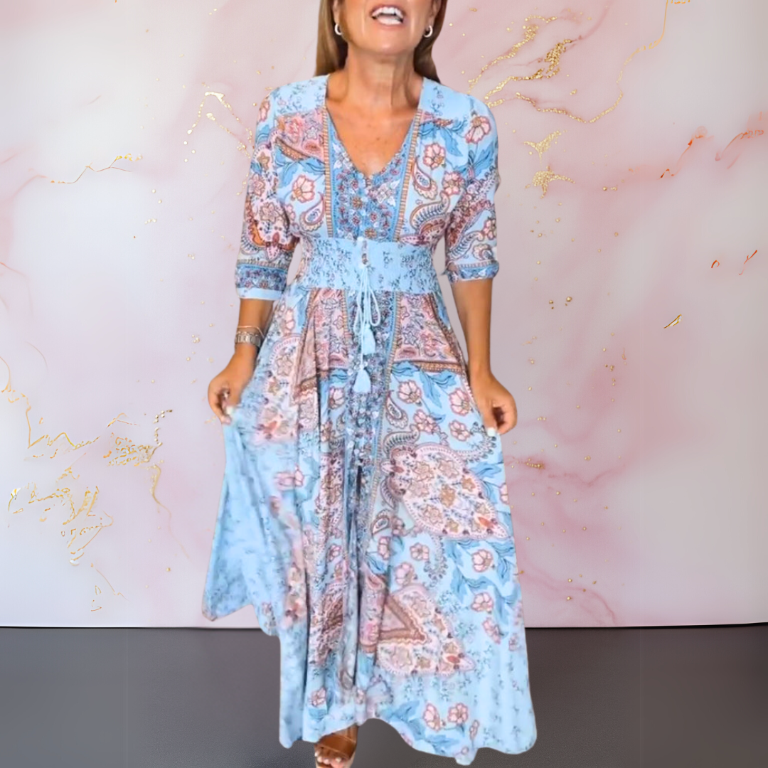 Calista | Elegant V-Neck Summer Dress