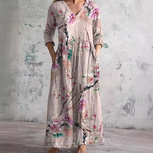 Alyvia | Summer Dress with V-Neck and Floral Pattern