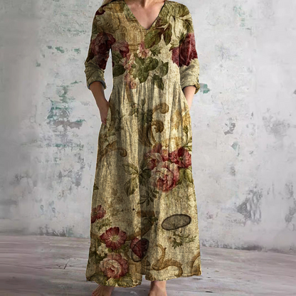 Alyvia | Summer Dress with V-Neck and Floral Pattern