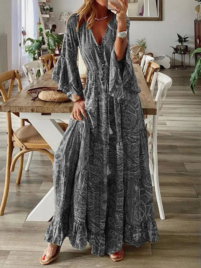 Charlotte | Bohemian V-Neck Maxi Dress