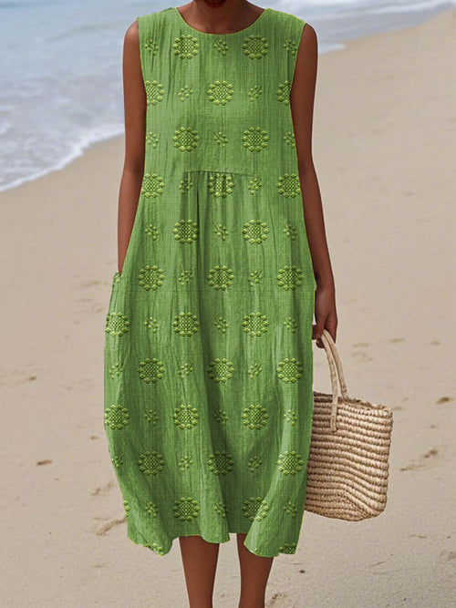 Bianca | Printed Long Dress with Tummy Coverage